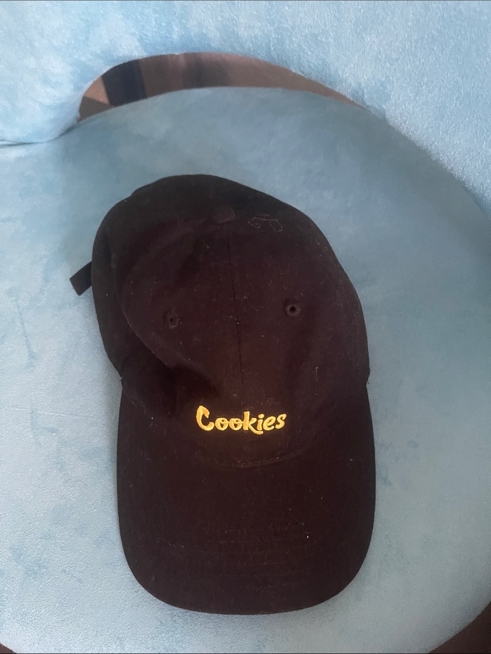 Cookies Embroidered Black Baseball Cap with Yellow Logo